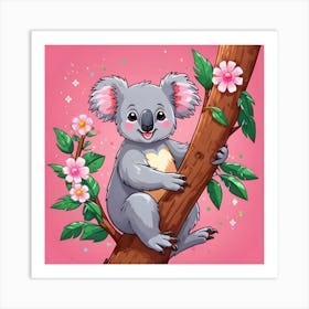 Koala On A Tree Art Print