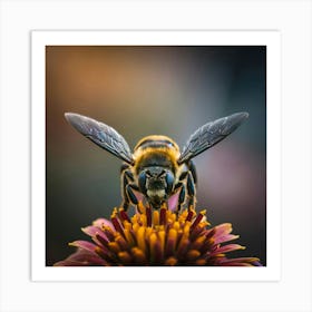 Bee On Flower 1 Art Print