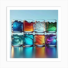 Colorful Liquids In Glasses Art Print