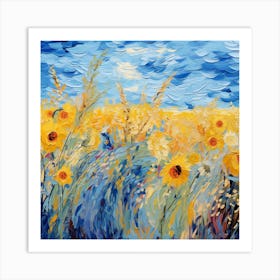 Sunflowers In The Field Art Print