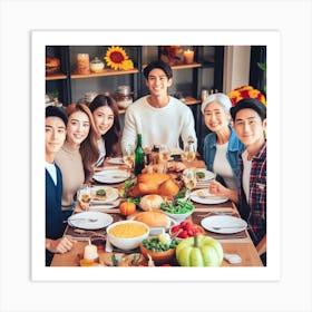 Thanksgiving Dinner With Family Art Print