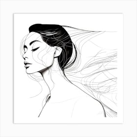 Streamlined Model -Line Art In Motion Art Print