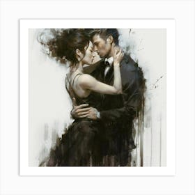 Couple Kissing Art Print