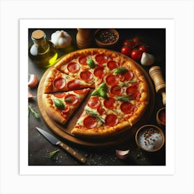 Pepperoni Pizza 4 Art Print