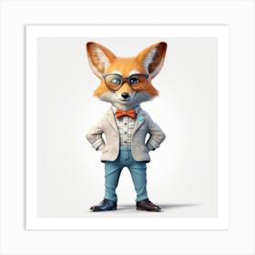 Fox In Glasses Art Print