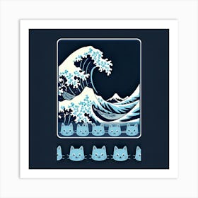 The iconic wave from Japanese art, Art Print