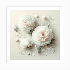 White Peonies Art Print