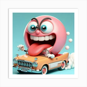 Pinky Car Art Print