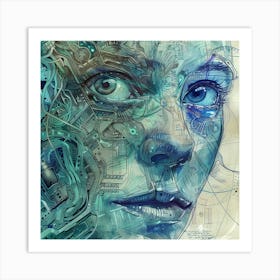 Woman'S Face 15 Art Print