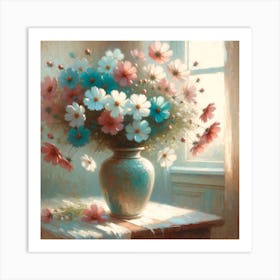 Cosmos In A Vase 3 Art Print