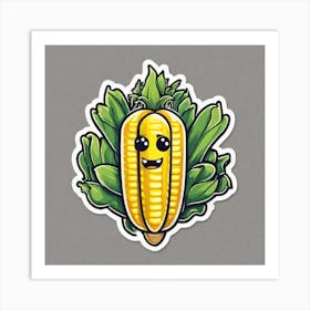 Sweetcorn As A Logo Sticker 2d Cute Fantasy Dreamy Vector Illustration 2d Flat Centered By T (1) Art Print