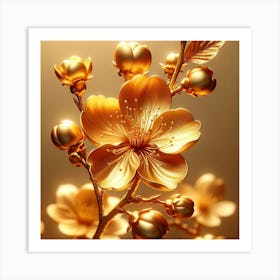 Golden Blossoms Art Print