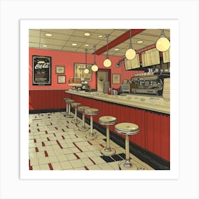 Diner Interior 1 Art Print