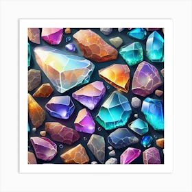 Realistic Stone Flat Surface For Background Use Broken Glass Effect No Background Stunning Somet Art Print