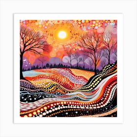 Sunset In The Forest 1 Art Print