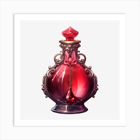 Red Perfume Bottle 5 Art Print