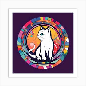 Cat In A Circle Art Print