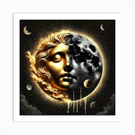 Moon And Stars 10 Art Print