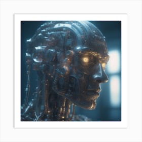 Cyborg Head Art Print