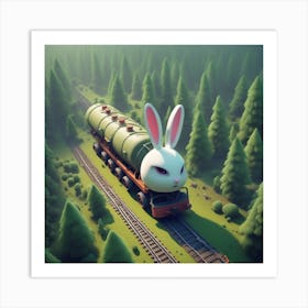 Bunny Train Art Print