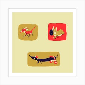 Dogs Square Art Print