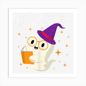 Booooks Ghost Boo Read Books Library Halloween Men Women Kid Art Print