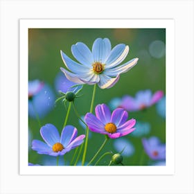 Cosmos Flowers Art Print