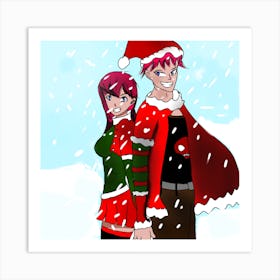 Christmas couples Art Print