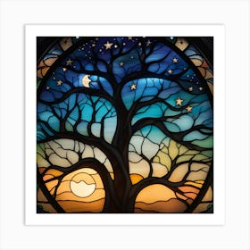 Tree Of Life stained glass 1 Art Print