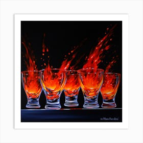 Four Glasses Of Whiskey Art Print