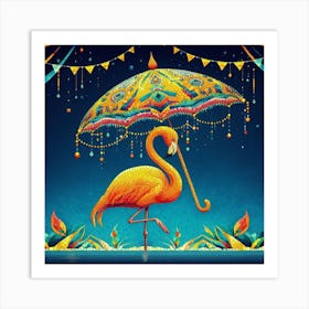 Yellow Flamingo Art Print