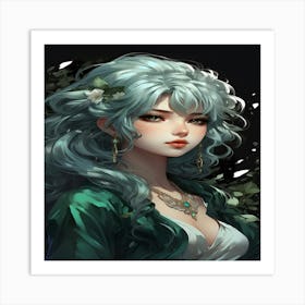 Green Holographic Silhou Art Print