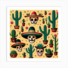 Mexican Skulls Art Print