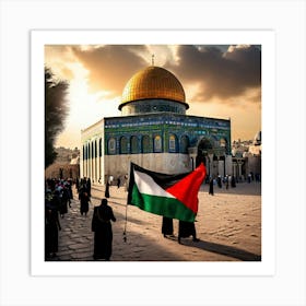 Al Aqsa Fateh Muslims Are Happy Palestine Flag Art Print