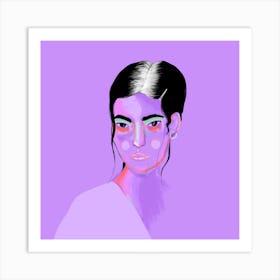 Purple Girl Square Art Print