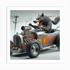 Wolf In A Car 1 Art Print