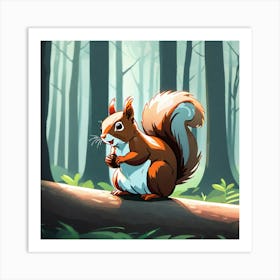 Squirrel In The Forest 150 Art Print