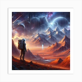 Space Landscape From Mars Art Print