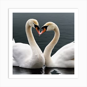 Swans In Love Art Print