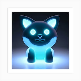 Cat Night Light 2 Art Print