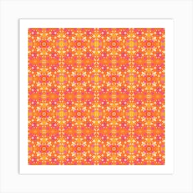 Desktop Pattern Abstract Orange 1 Art Print