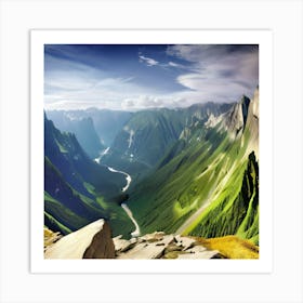 Olympic Mountain Scenery Art Print