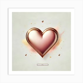 Elegant Rose Gold Heart Art Print