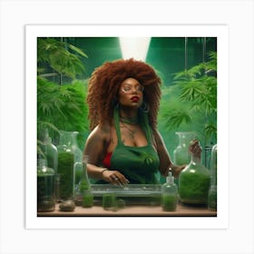 Afro-American Woman In A Lab Art Print