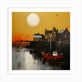 Sunset At The Harbour Art Print