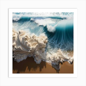 Wave Breaking On The Beach Art Print