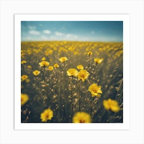 Field Of Yellow Flowers 26 Art Print