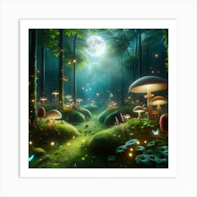 Mushroom Forest Art Print