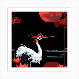 Crane In The Water Art Print