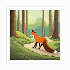 Fox Walking Away (2) Art Print